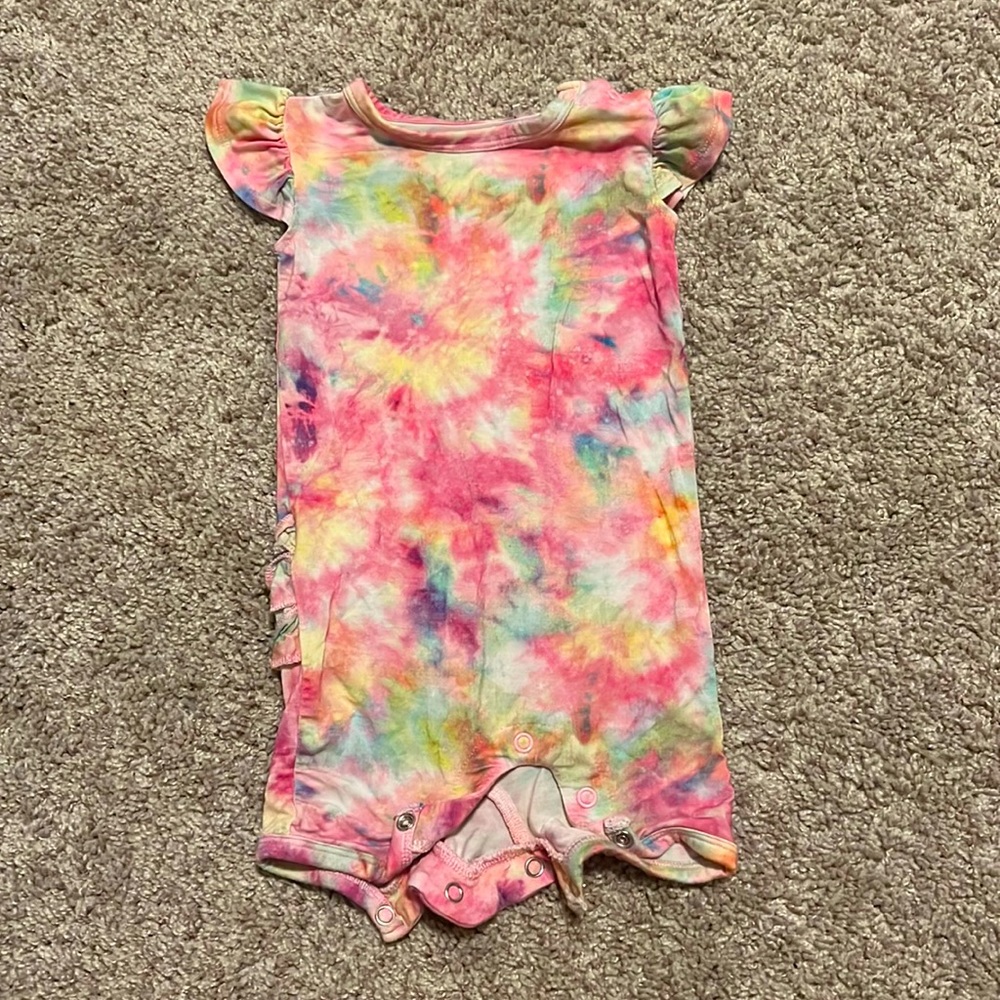 Posh Peanut Shorts Romper 3-6month Tie Dye